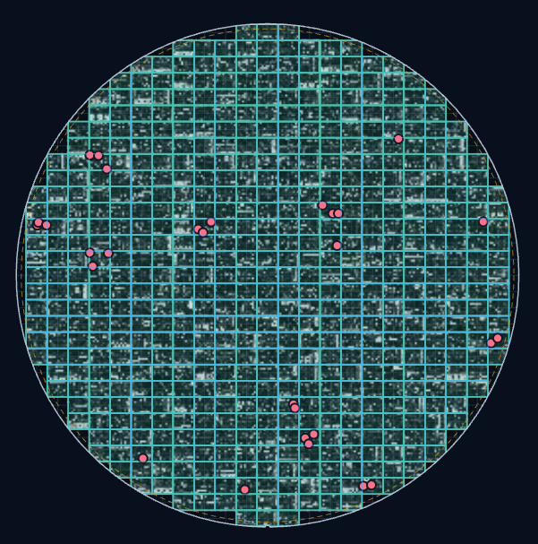 300mm Silicon Wafer Inspection Map