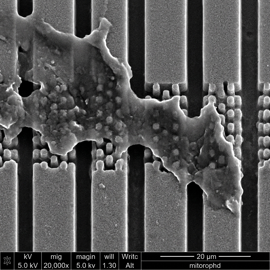Post-Etch Polymer Residue SEM